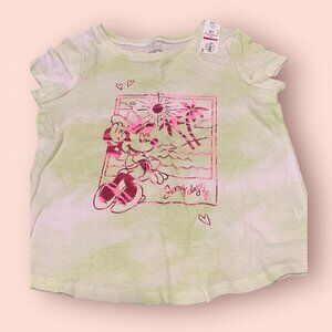 NWT Disney Jumping Beans Minnie Mouse 5T Sunny Days Green Pink Girls Tod Shirt